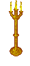 Image of Tall Golden Heirloom Candelabra of an Ancient Style